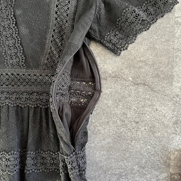 The Kooples (2/M) tiered lace short-sleeve dress, with asymmetrical hem, EUC. - Picture 8 of 14
